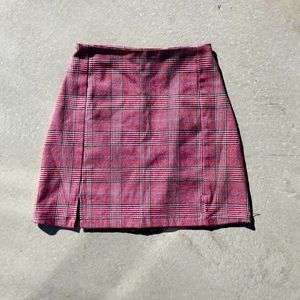 Brandy Melville Pink/Red Plaid Skirt